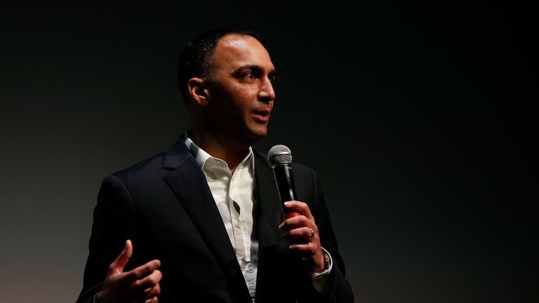 Paraag Marathe of the San Francisco 49ers addresses the audience during an ESPN leadership dinner at Levi's Stadium on May 22, 2018 in Santa Clara, California. (Photo by Lachlan Cunningham/Getty Images)