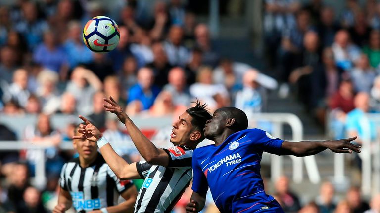 N'Golo Kante and Ayoze Perez in action at St James' Park