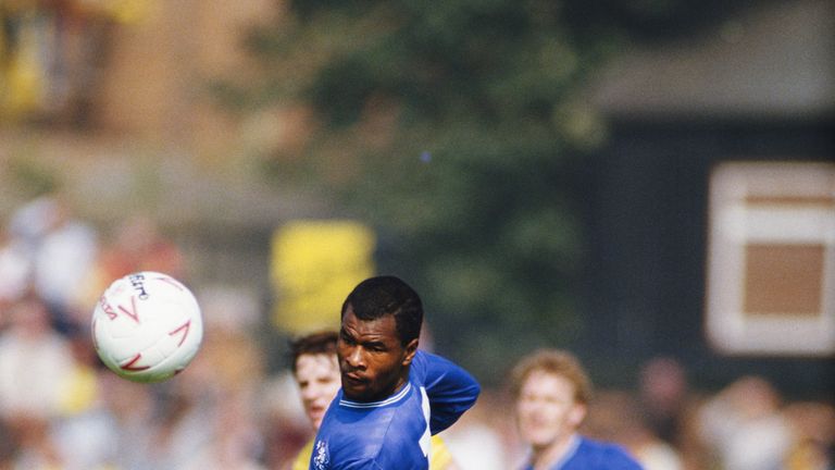 LONDON, UNITED KINGDOM - SEPTEMBER 28:  Chelsea player Paul Canoville in action during a league Division One match between Watford and Chelsea at Vicarage Road on September 28, 1985 in Watford, England.  (Photo by David Canon/Allsport/Getty Images) *** Local Caption *** Paul Canoville