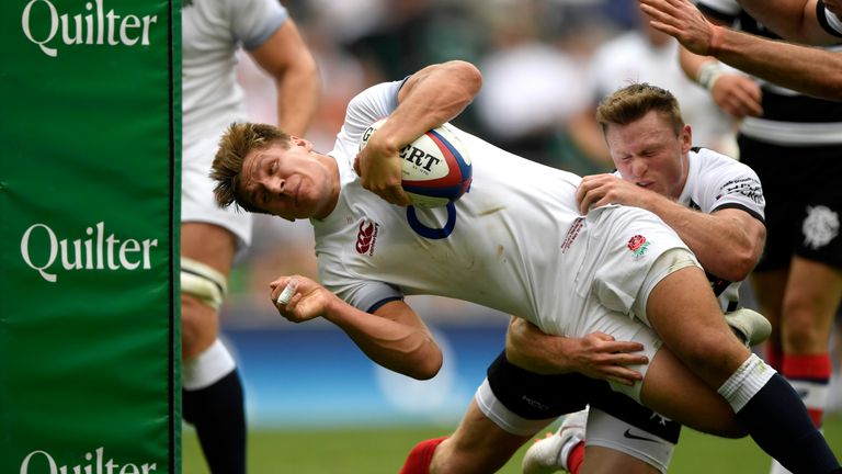  during the Quilter Cup match between England and Barbarians at Twickenham Stadium on May 27, 2018 in London, England.