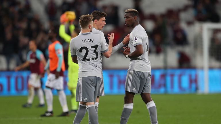  during the Premier League match between West Ham United and Manchester United at London Stadium on May 10, 2018 in London, England.