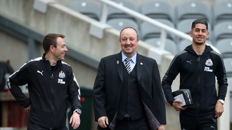  during the Premier League match between Newcastle United and West Bromwich Albion at St. James Park on April 28, 2018 in Newcastle upon Tyne, England.