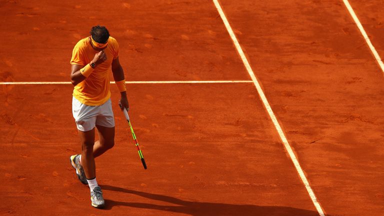 Rafael Nadal put in an out-of-sorts display as his 21-match run on clay was ended by Dominic Thiem