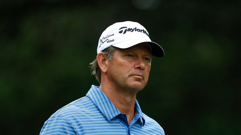 Retief Goosen during the second round of the Valero Texas Open at TPC San Antonio AT&T Oaks Course on April 19, 2018 in San Antonio, Texas.