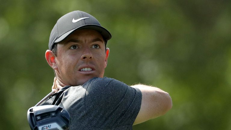 during the first round of the 2018 Wells Fargo Championship at Quail Hollow Club on May 3, 2018 in Charlotte, North Carolina.