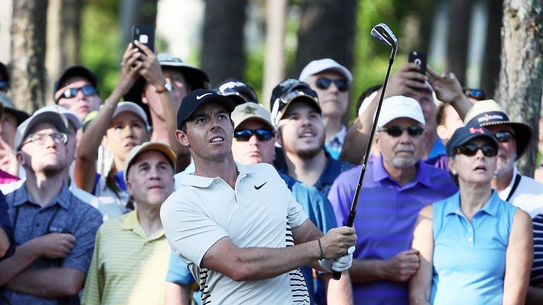 during the first round of THE PLAYERS Championship on the Stadium Course at TPC Sawgrass on May 10, 2018 in Ponte Vedra Beach, Florida.