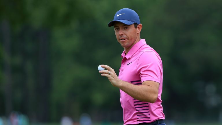 Rory McIlroy during the third round of the 2018 Wells Fargo Championship at Quail Hollow Club 