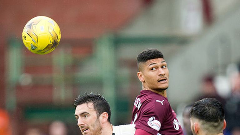 Ross Draper (left) and Bjorn Johnsen playing for ICT and Hearts during Caley's 5-1 loss in August 2016
