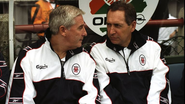 Liverpool joint-managers Gerard Houllier (left) and Roy Evans
