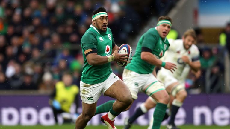 Bundee Aki makes a break against England