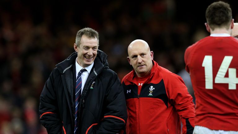 Wales coaches Rob Howley (left) and Shaun Edwards