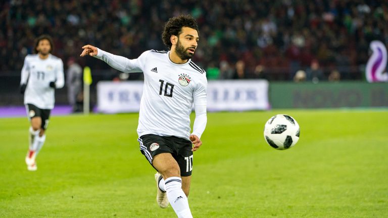 Mohamed Salah in action for Egypt.