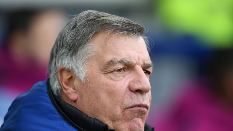 Sam Allardyce during the Premier League match between Everton and Manchester City at Goodison Park on March 31, 2018 in Liverpool, England.