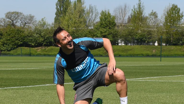 ST ALBANS, ENGLAND - MAY 05: of Arsenal during a training session at London Colney on May 5, 2018 in St Albans, England. (Photo by Stuart MacFarlane/Arsenal FC via Getty Images)