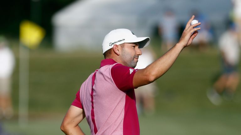 during the first round of the THE PLAYERS Championship at the Stadium course at TPC Sawgrass on May 11, 2017 in Ponte Vedra Beach, Florida.