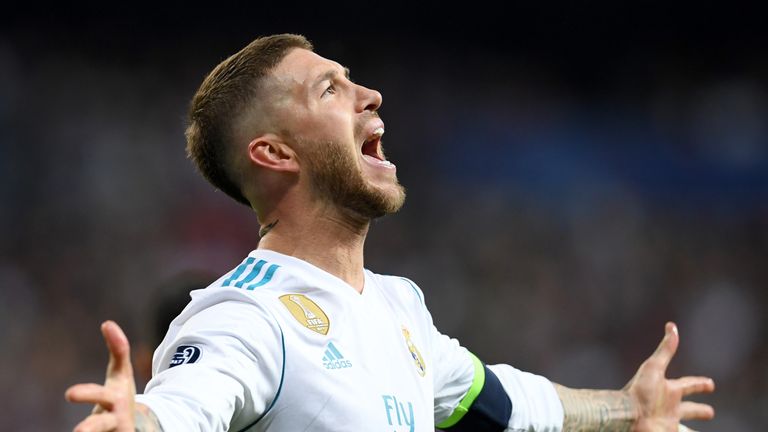 Sergio Ramos during the UEFA Champions League Semi-Final, Second Leg match between Real Madrid and Bayern Munich