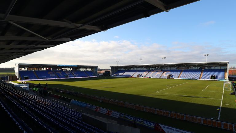 A general view of Shrewsbury Town's New Meadow ground