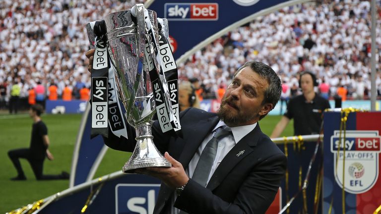 Fulham boss Slavisa Jokanovic celebrates after winning the play-offs