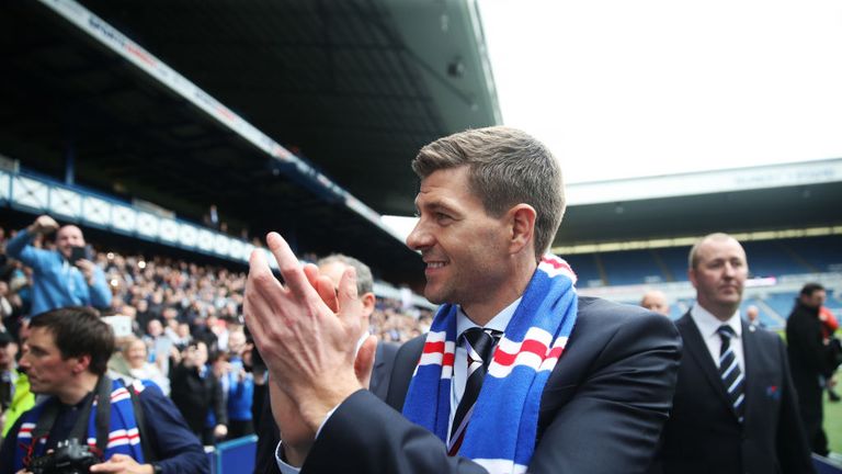 GLASGOW, SCOTLAND - MAY 04:  Steven Gerrard is unveiled as the new manager of Rangers football Club at Ibrox Stadium on May 4, 2018 in Glasgow, Scotland. (Photo by Ian MacNicol/Getty Images)