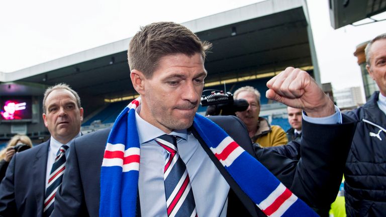 04/05/18. IBROX - GLASGOW. Steven Gerrard is unveiled as the new Rangers manager