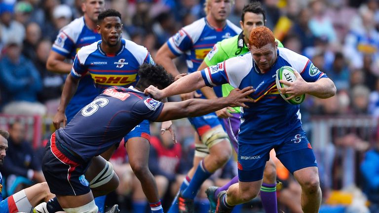 CAPE TOWN, SOUTH AFRICA - APRIL 27: Steven Kitshoff of the Stormers and Lopeti Timani of the Rebels during the Super Rugby match between DHL Stormers and Rebels at DHL Newlands Stadium on April 27, 2018 in Cape Town, South Africa. (Photo by Ashley Vlotman/Gallo Images)