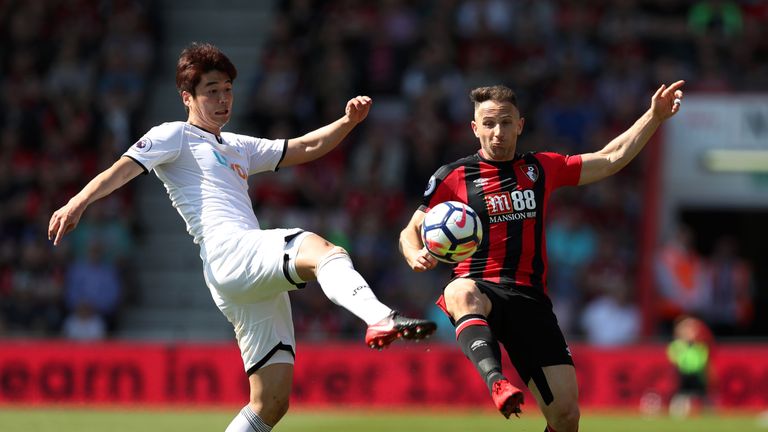 Swansea vs Bournemouth at Vitality Stadium on May 5, 2018 in Bournemouth, England.