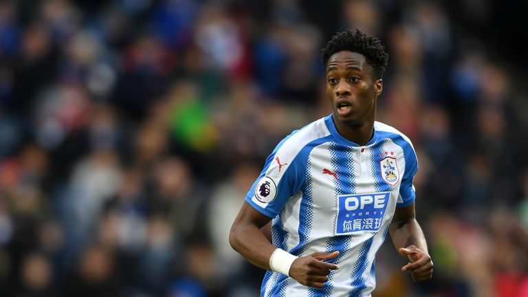 Terence Kongolo during The Emirates FA Cup Fourth Round match between Huddersfield Town and Birmingham City at John Smith's Stadium on January 27, 2018 in Huddersfield, England.