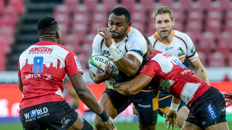 Tevita Kuridrani takes on the lions defence