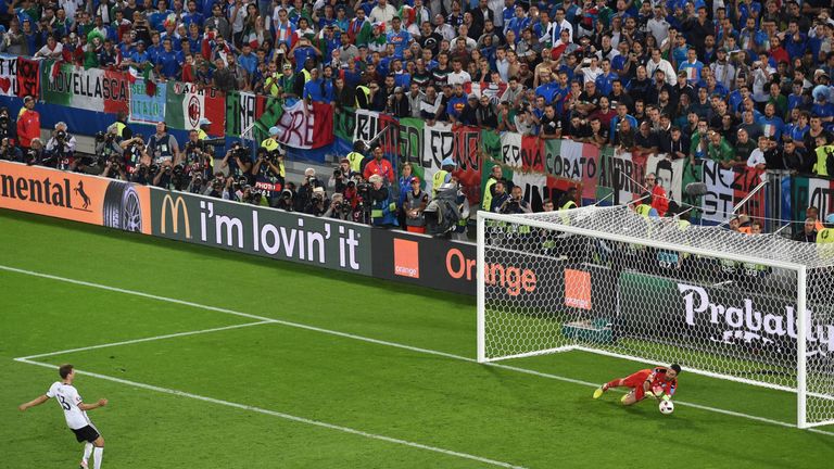 Thomas Muller became the first German to fail in a penalty shoot-out for 34 years against Italy in 2016