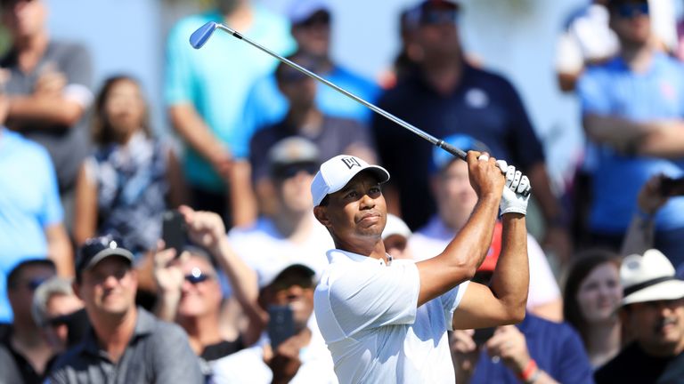 Tiger Woods during practice rounds prior to THE PLAYERS Championship on the Stadium Course at TPC Sawgrass on May 8, 2018 in Ponte Vedra Beach, Florida.