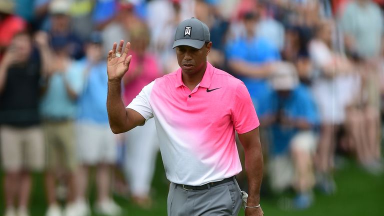 Tiger Woods during the third round of the 2018 Wells Fargo Championship at Quail Hollow Club 