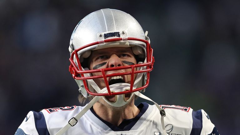 Tom Brady in action in Super Bowl LII 