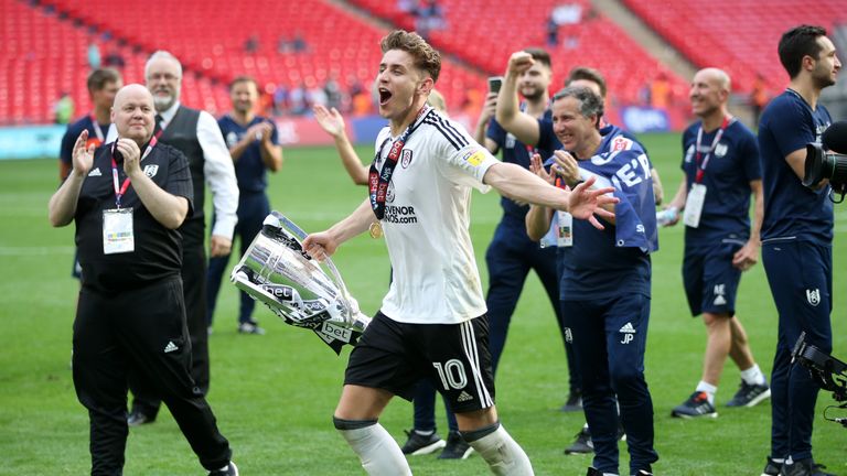  during the Sky Bet Championship Play Off Final between Aston Villa and  Fulham at Wembley Stadium on May 26, 2018 in London, England.