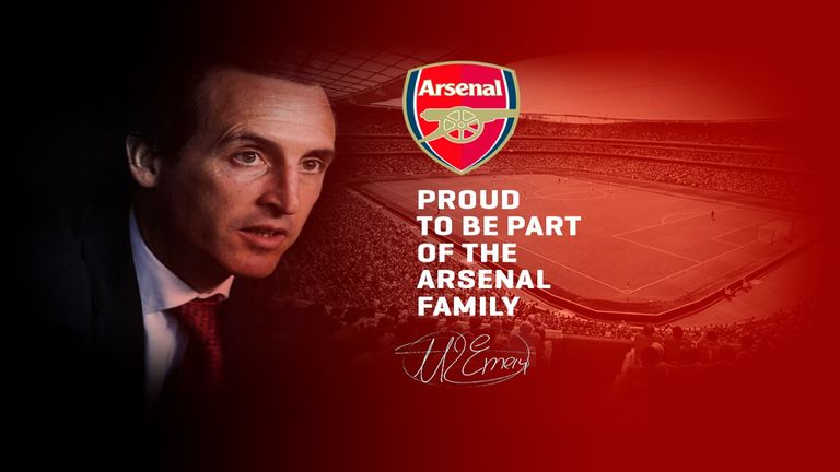 An image posted on the official website of Unai Emery appearing to confirm his appointment as Arsenal manager, 22 May 2018