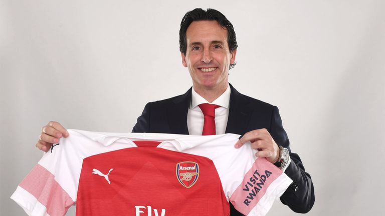Arsenal unveil their new Head Coach Unai Emery at the Emirates Stadium on May 23, 2018