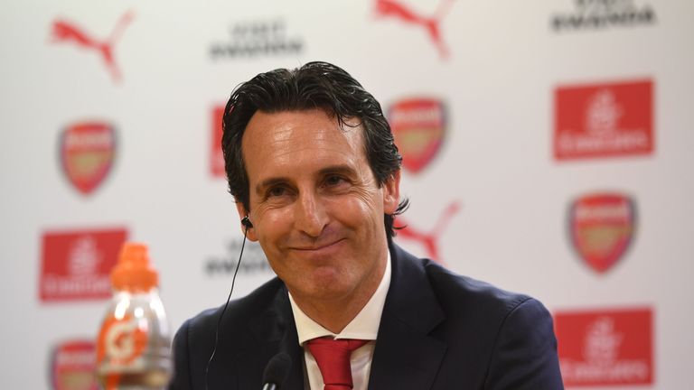 New Arsenal Head Coach Unai Emery during a press conference at the Emirates Stadium