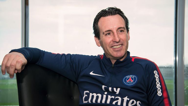 Unai Emery poses during a photo session in Saint-Germain-en-Laye, western Paris, on January 3, 2018