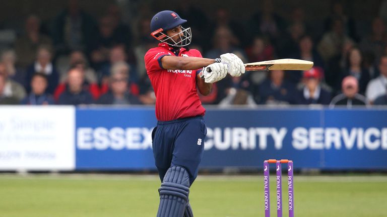 Varun Chopra during the Royal London One-Day Cup match between Essex and Glamorgan at The Essex County Ground on May 30, 2018 in Chelmsford, England.