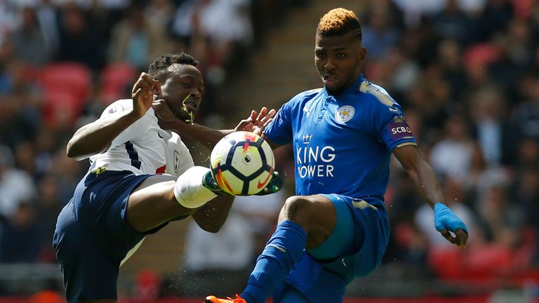 Victor Wanyama and Kelechi Iheanacho battle for possession