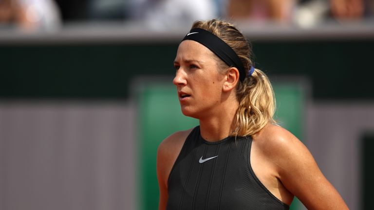 Victoria Azarenka suffered a surprise first-round exit at the hands of Katerina Siniakova at the French Open on Monday.