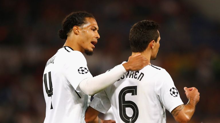 Virgil Van Dijk and Dejan Lovren played at the centre of Liverpool's defence