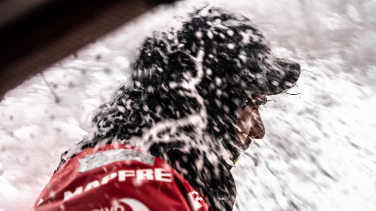 The fast conditions don't translate to a dry time on board the yachts (Ugo Fonolla/Volvo Ocean Race)