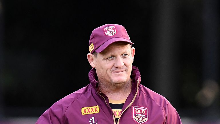 during a Queensland Maroons State of Origin training session on May 29, 2018 in Brisbane, Australia.