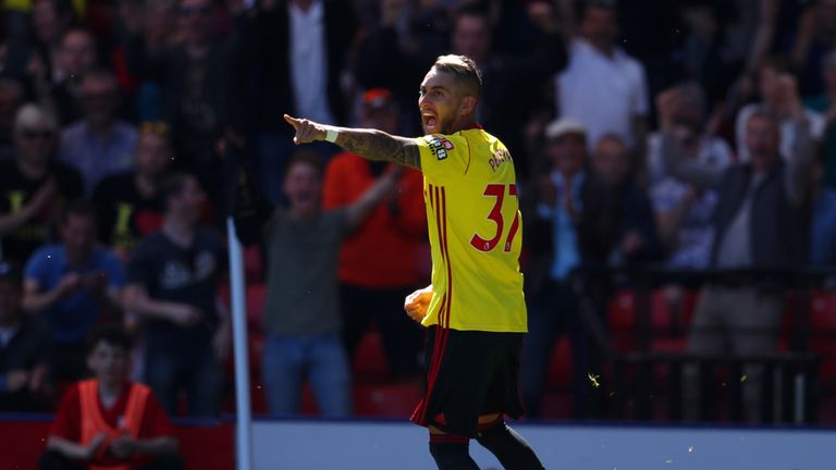 Roberto Pereyra opens the scoring for Watford against Newcastle
