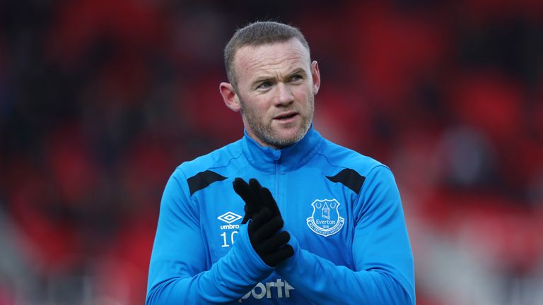 Wayne Rooney during the Premier League match between Stoke City and Everton at Bet365 Stadium on March 17, 2018 in Stoke on Trent, England