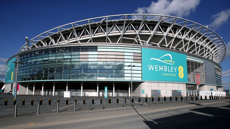 A general view of Wembley Stadium prior to the 2018 FIFA World Cup Qualifying, Group F match at Wembley Stadium in London