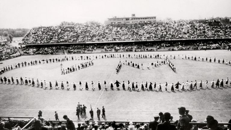 Swedish folkloric dancers perform during the opening ceremony of the sixth World Cup in Stockholm.