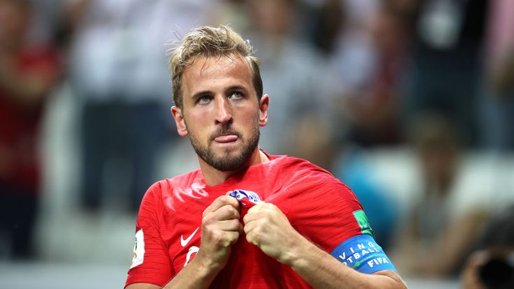 Harry Kane celebrates scoring his and England's second goal of the game