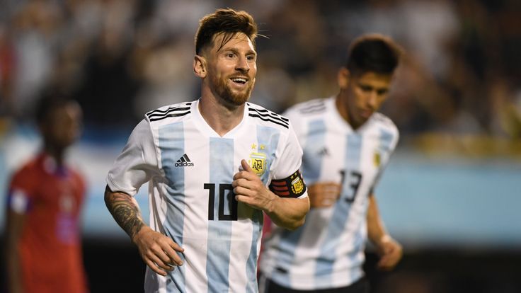 Lionel Messi in action for Argentina against Haiti in May, 2018