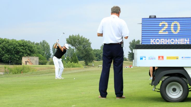 Mikko Korhonen plays a shot during day four of The 2018 Shot Clock Masters at Diamond Country Club on June 10, 2018 in Atzenbrugg, Austria.